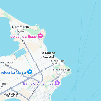 Tunis surf map