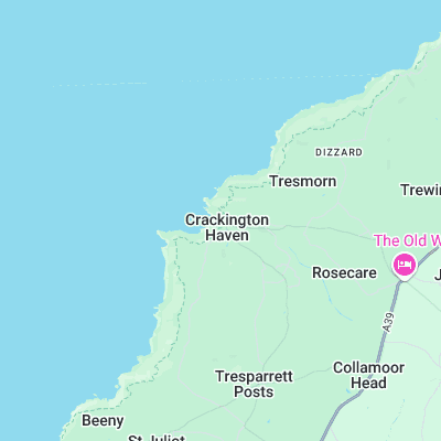 Crackington Haven surf map