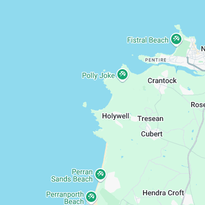 Holywell Bay surf map