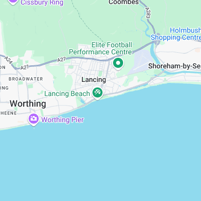 Lancing surf map