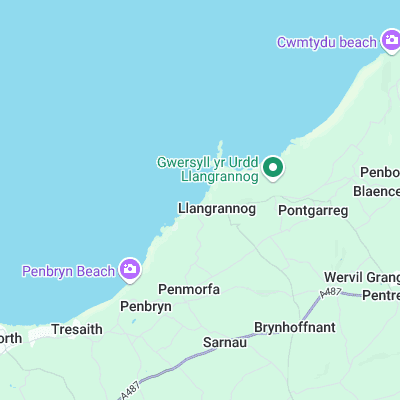 Llangrannog surf map