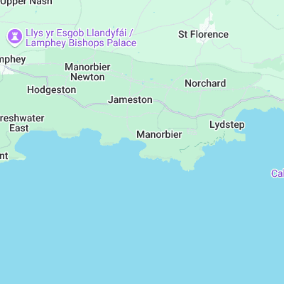 Manorbier surf map