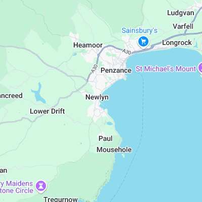 Newlyn Harbour Wall surf map