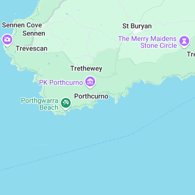 Porthcurno surf map