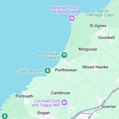 Porthtowan surf map