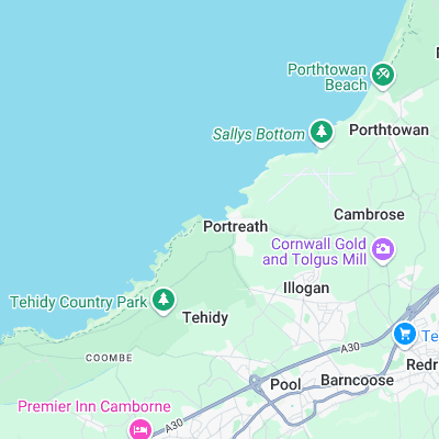 Portreath surf map