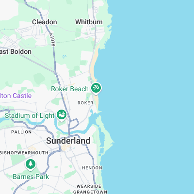 Roker Beach surf map