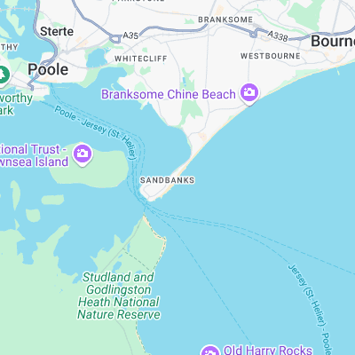 Sandbanks surf map