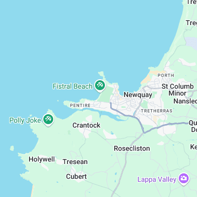 South Fistral surf map