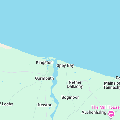 Spey Bay surf map