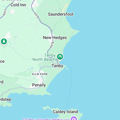 Tenby North Beach surf map