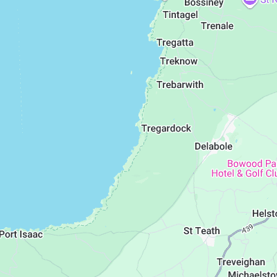 Tregardock surf map