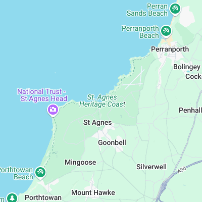 Trevaunance Cove surf map