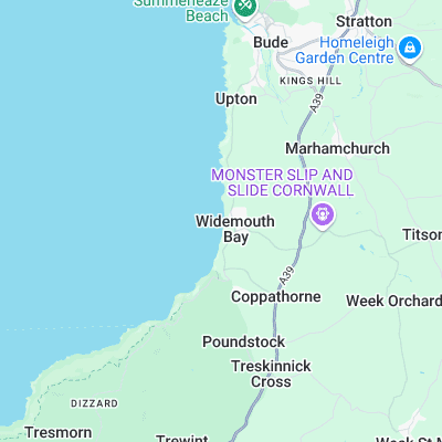 Widemouth Bay surf map