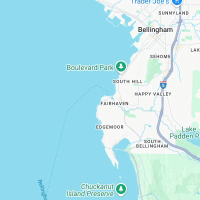 Bellingham Bay surf map