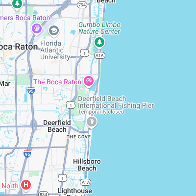 Boca Raton Inlet surf map