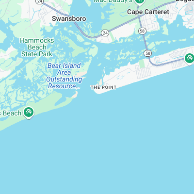 The Point - Bogue Inlet surf map