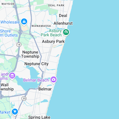 Bradley Beach surf map