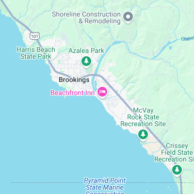 Brookings South Jetty surf map