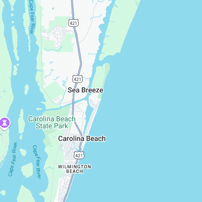 Carolina Beach surf map