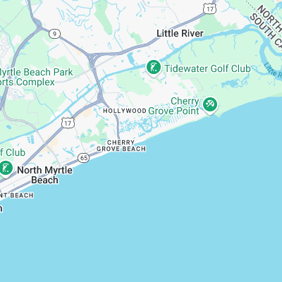 Cherry Grove Beach surf map