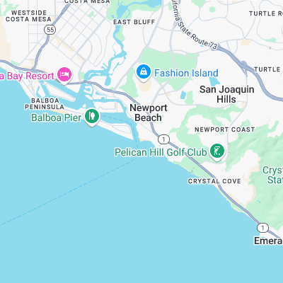 Corona Del Mar surf map