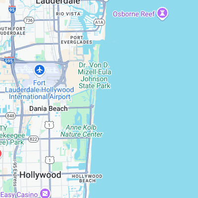 Dania South Beach surf map