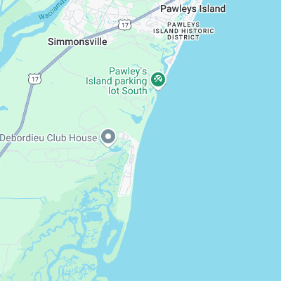 Debordieu Beach surf map