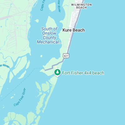 Fort Fisher surf map