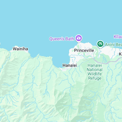 Hanalei Bay surf map