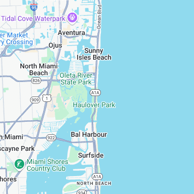 Haulover Beach surf map