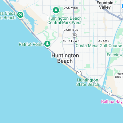 Huntington Beach surf map