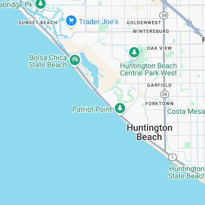 Huntington Cliffs surf map