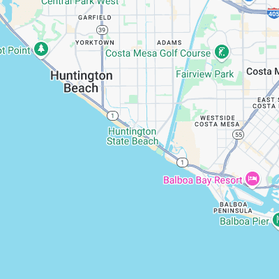 Huntington State Beach surf map