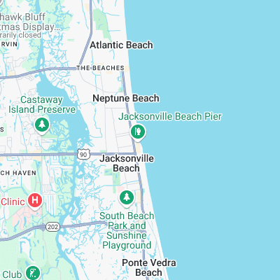 Jax Beach Pier surf map