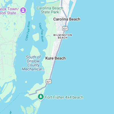 Kure Beach surf map