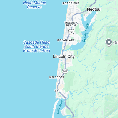 Lincoln City surf map