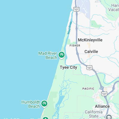 Mad River Beach surf map