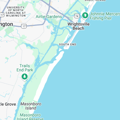 Masonboro Inlet surf map