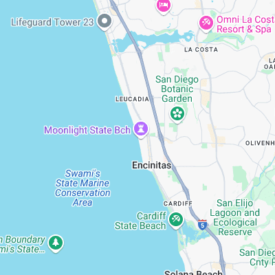 Moonlight Beach surf map