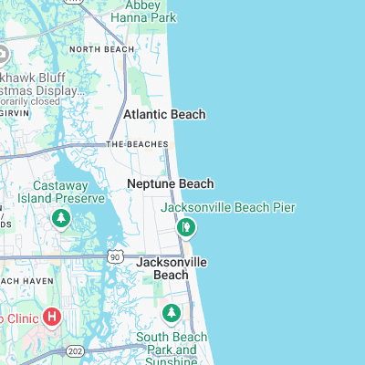 Neptune Beach surf map