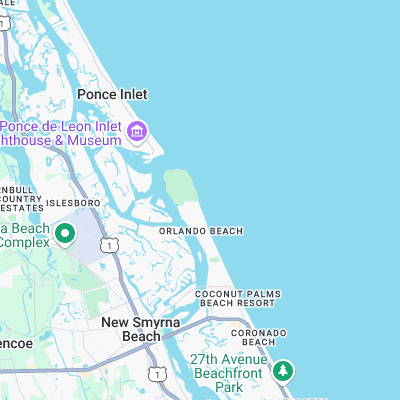 New Smyrna Inlet surf map