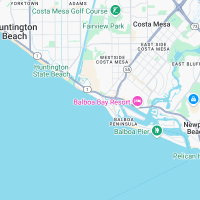 Newport Beach surf map