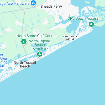 North Topsail Beach surf map