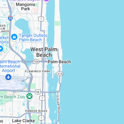 Palm Beach surf map