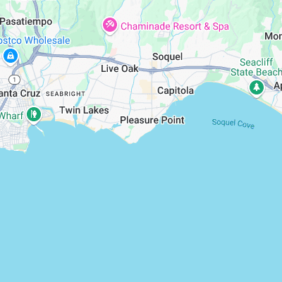 Pleasure Point surf map