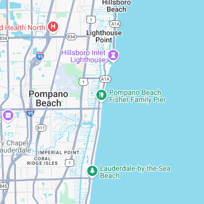 Pompano Pier surf map