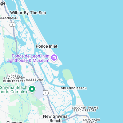 Ponce Inlet surf map