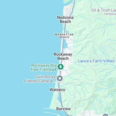 Rockaway Beach surf map
