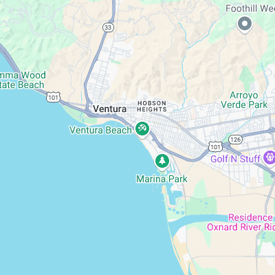 San Buenaventura State Beach surf map